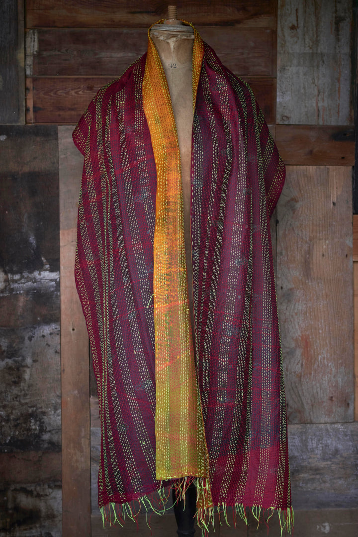 Silk Kantha Stole | Ora