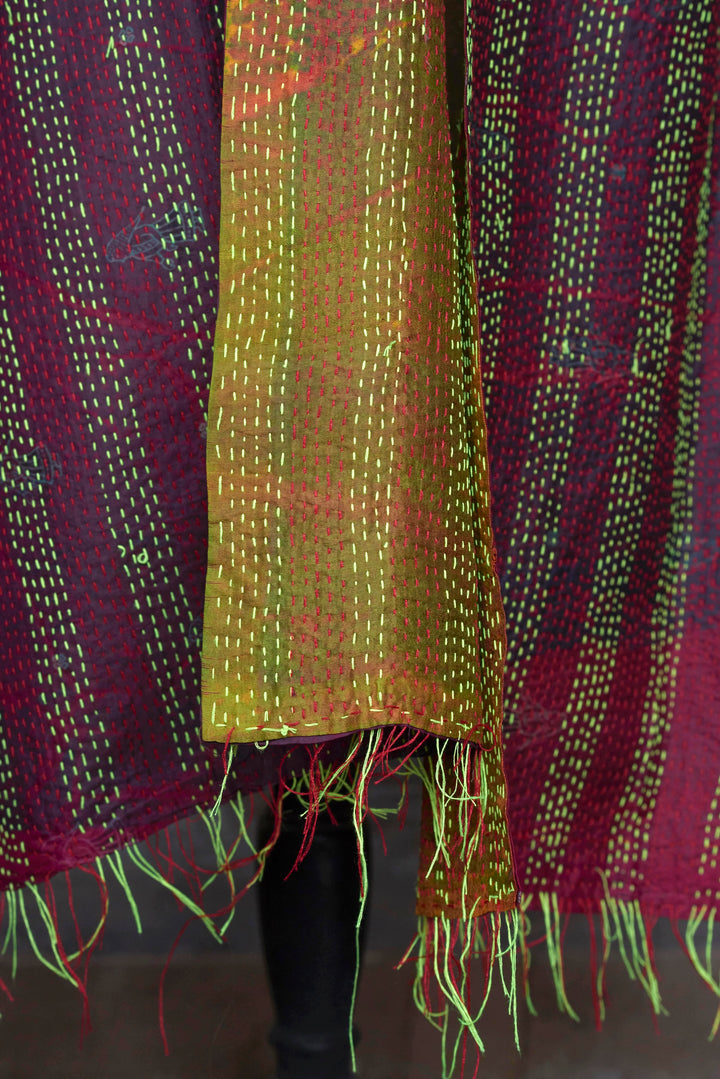Silk Kantha Stole | Ora