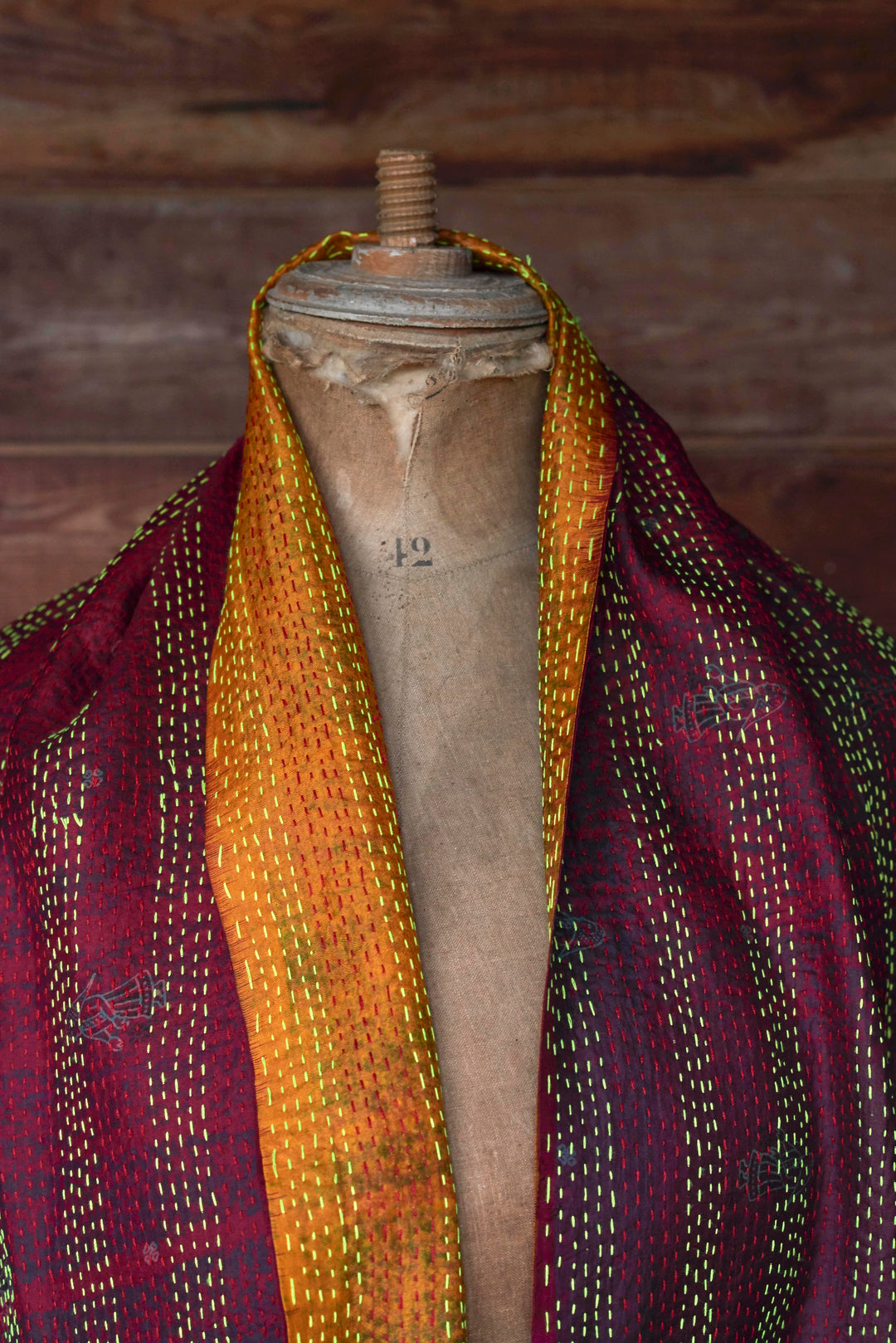 Silk Kantha Stole | Ora