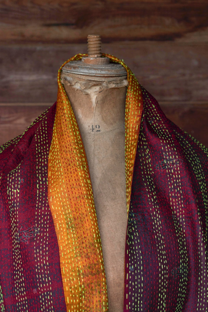 Silk Kantha Stole | Ora
