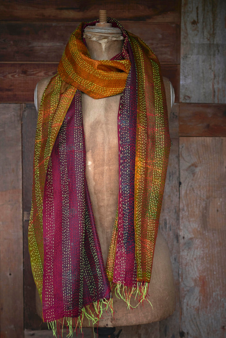 Silk Kantha Stole | Ora