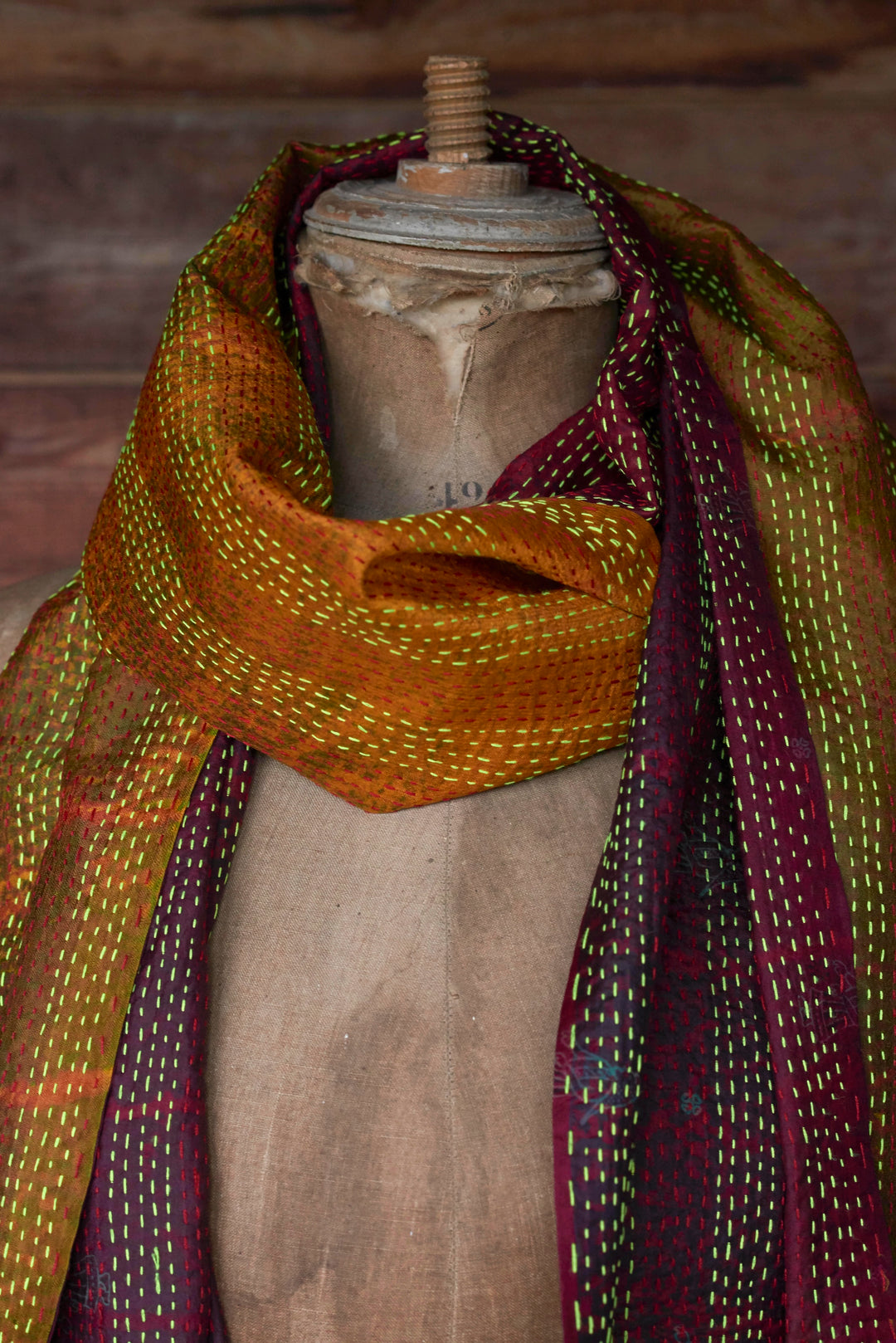 Silk Kantha Stole | Ora