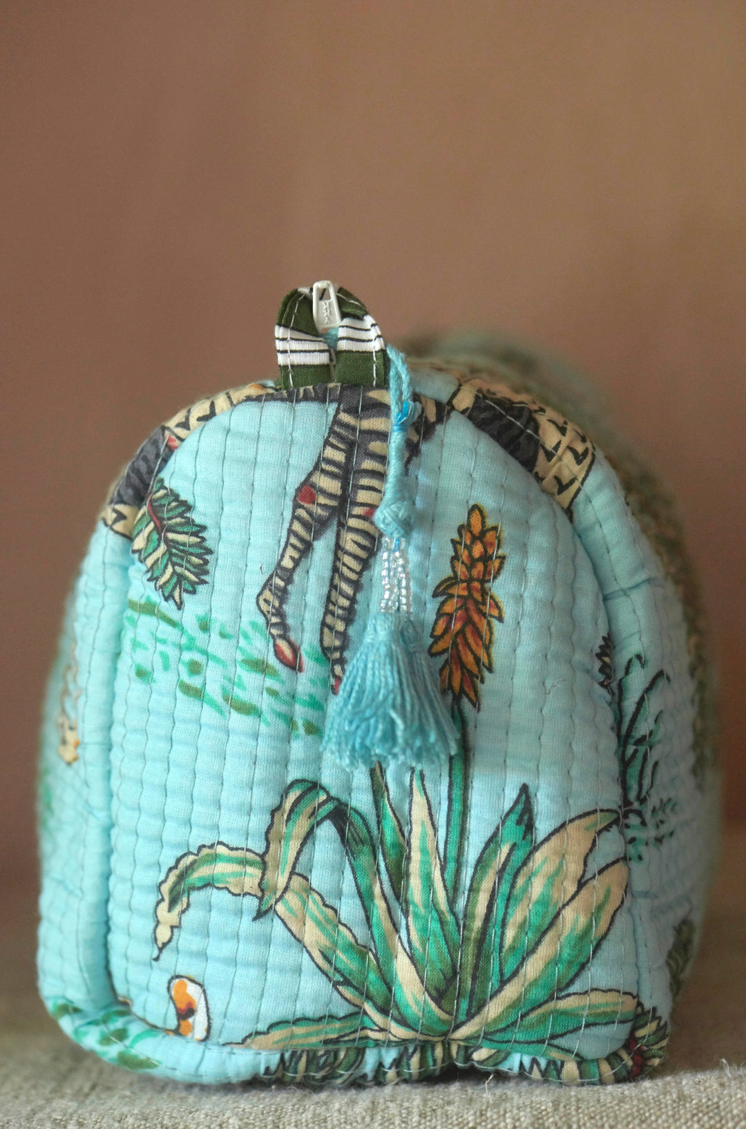 Hand block-printed Sponge Bags (Set of 3) | Palm Leaf