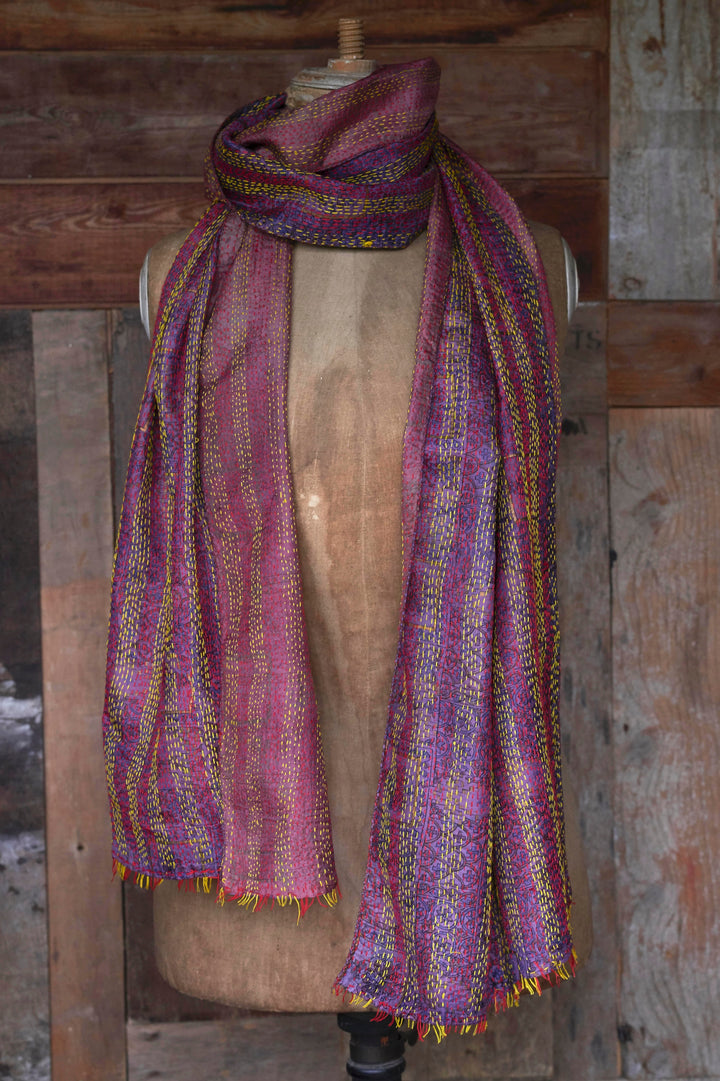 Silk Kantha Stole | Paola