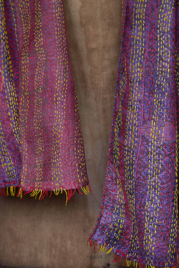 Silk Kantha Stole | Paola