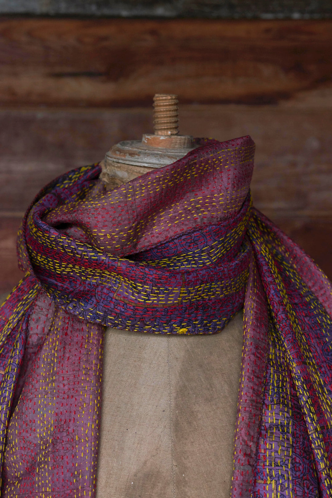 Silk Kantha Stole | Paola
