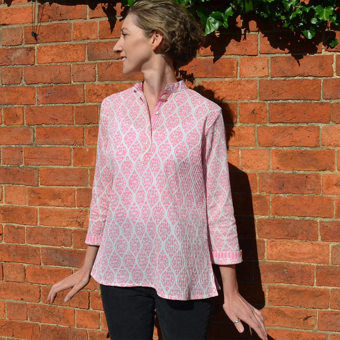Pintuck Cotton Top | Pink Buti | ARCHIVE