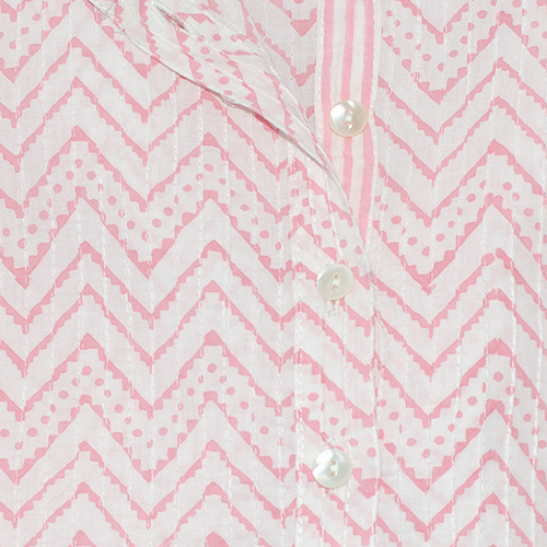 Pintuck Cotton Top | Pink Zig-Zag | ARCHIVE