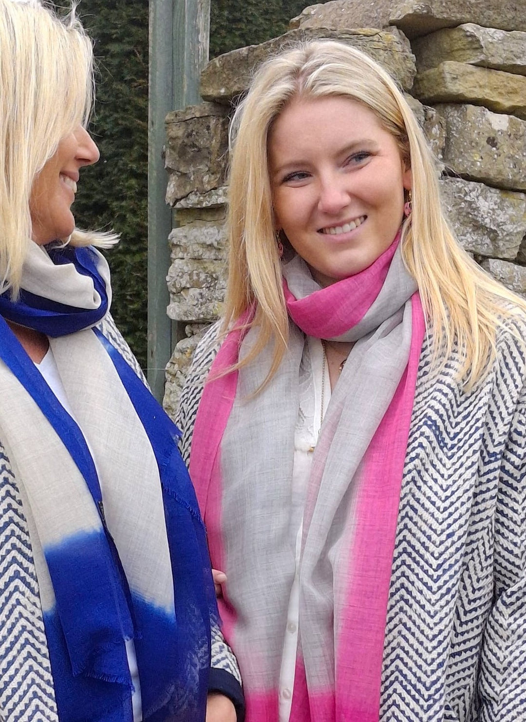 'Lara' Pink Fine Silk & Wool Scarf