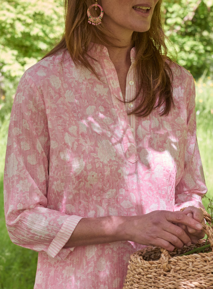 Pintuck Cotton Tunic | English Rose