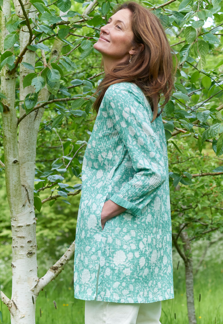 Pintuck Cotton Tunic | Soft Sage