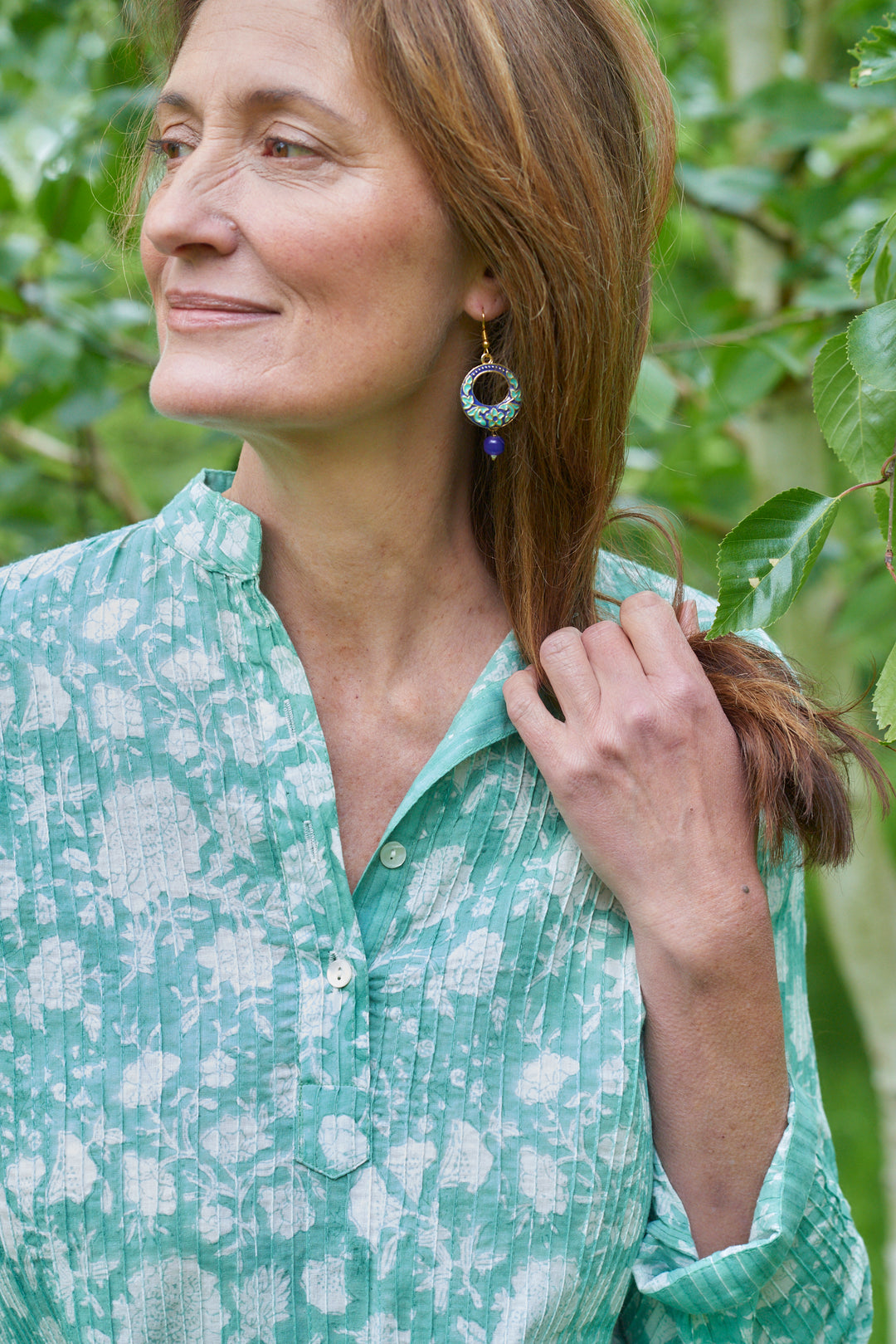 Pintuck Cotton Tunic | Soft Sage