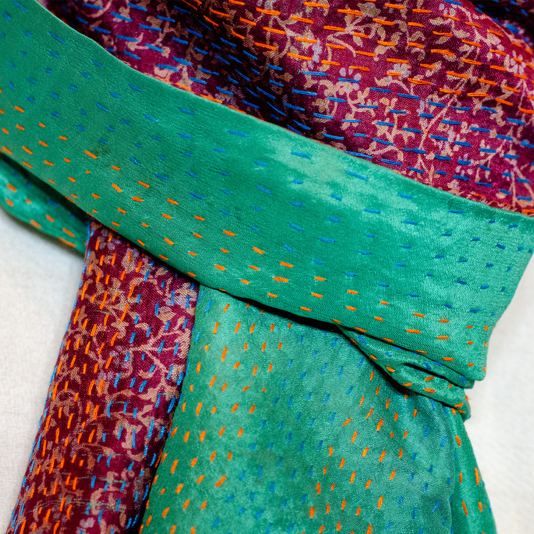 Silk Kantha Stole | Aurelia