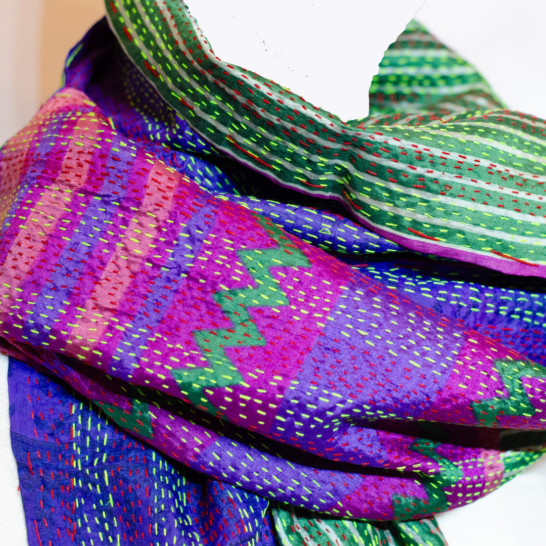 Silk Kantha Stole | Lily