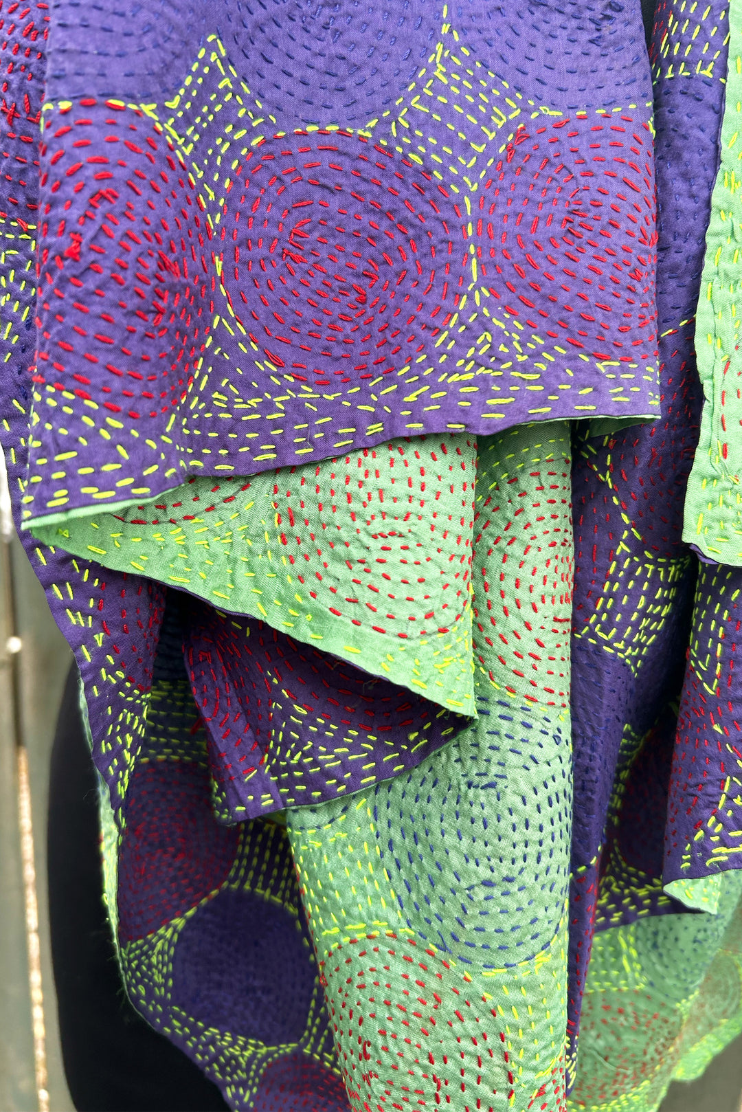 Silk Kantha Shawl | Violet