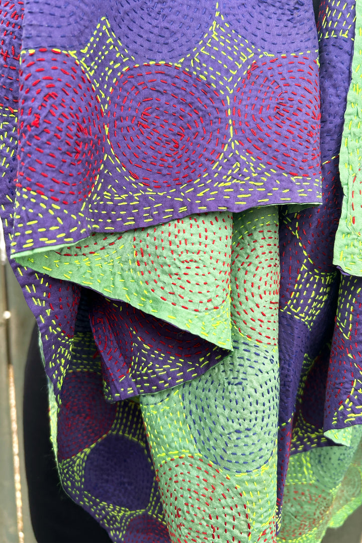 Silk Kantha Shawl | Violet
