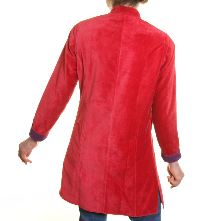 Sharwani Cotton Velvet / Red | Tania Llewellyn Designs