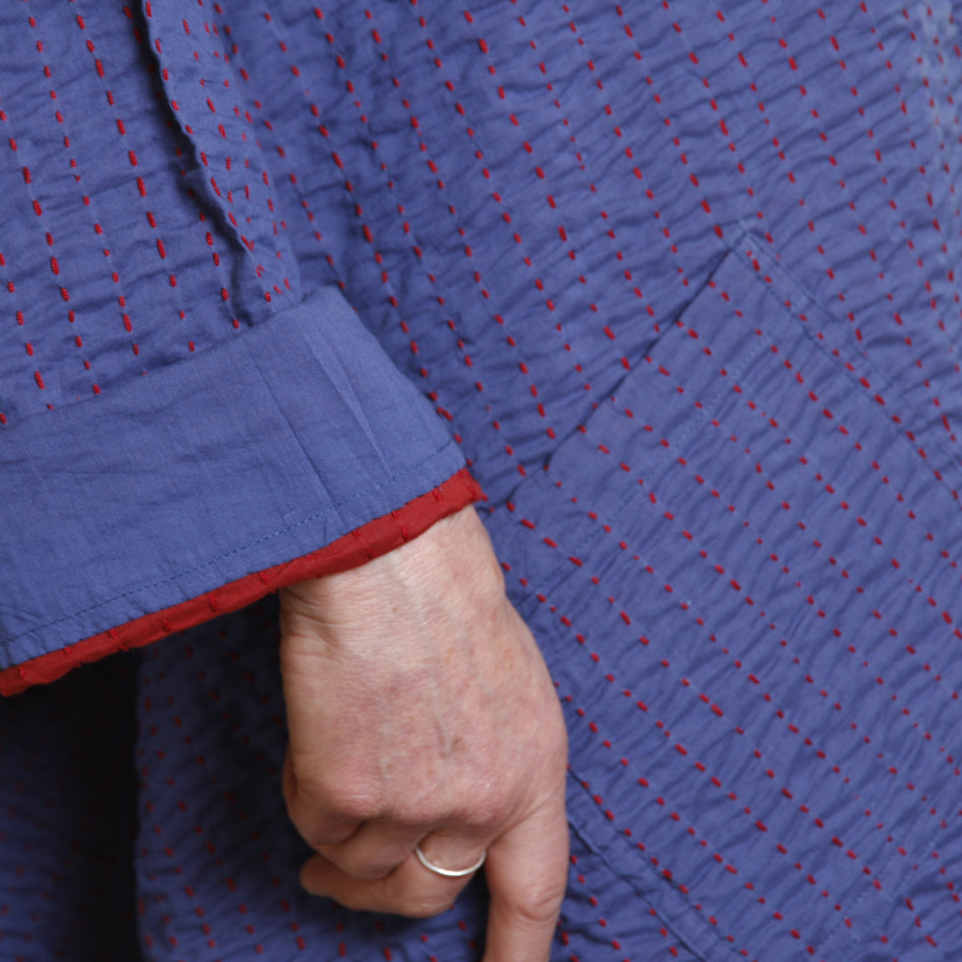 'Swing' Cotton / Blue & Red | Tania Llewellyn Designs
