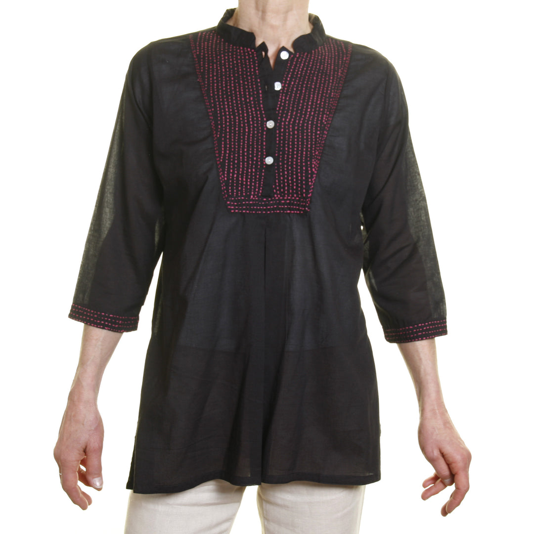 Afghan shirt / Black & Pink | Tania Llewellyn Designs