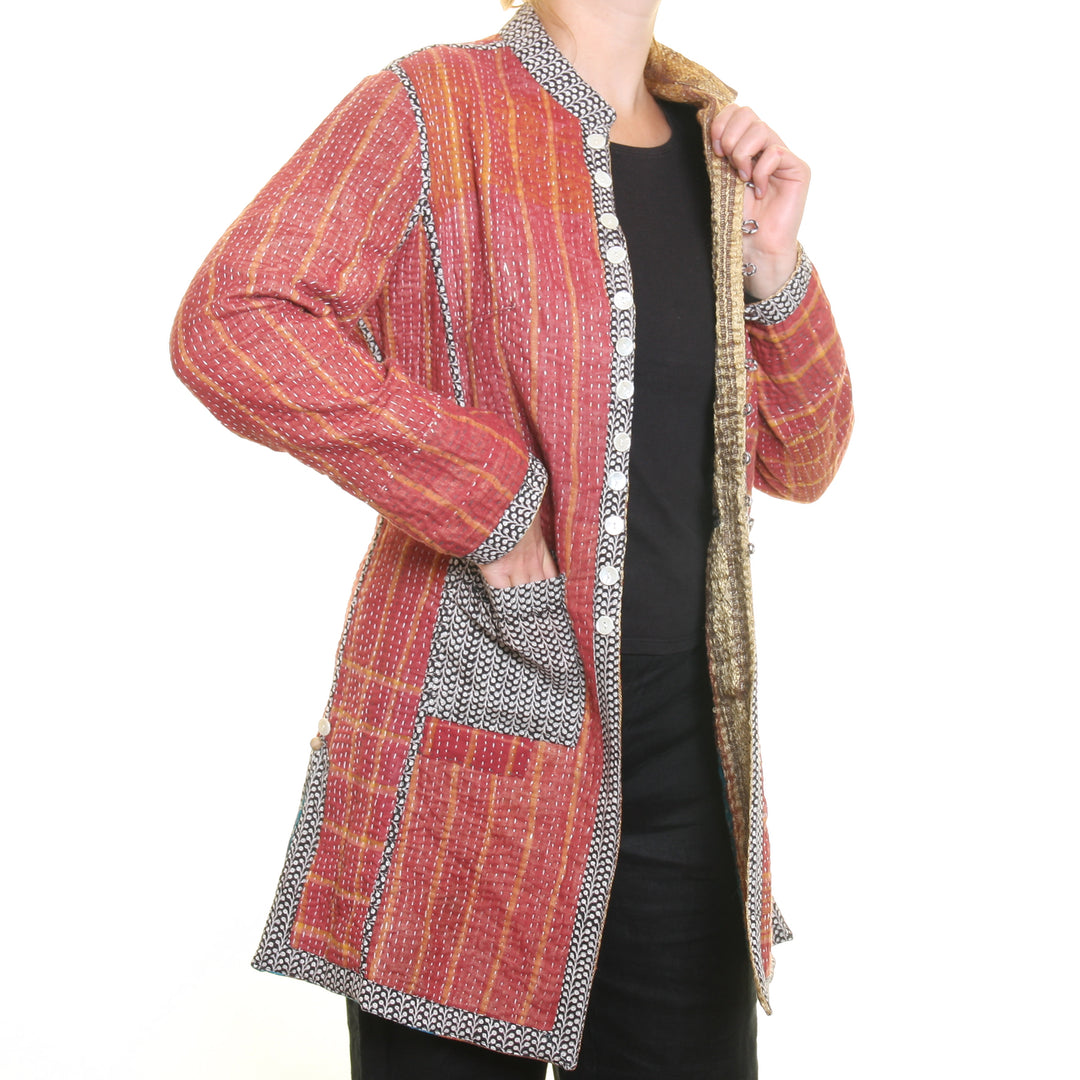 Sharwani reversible jacket – Turquoise | Tania Llewellyn Designs