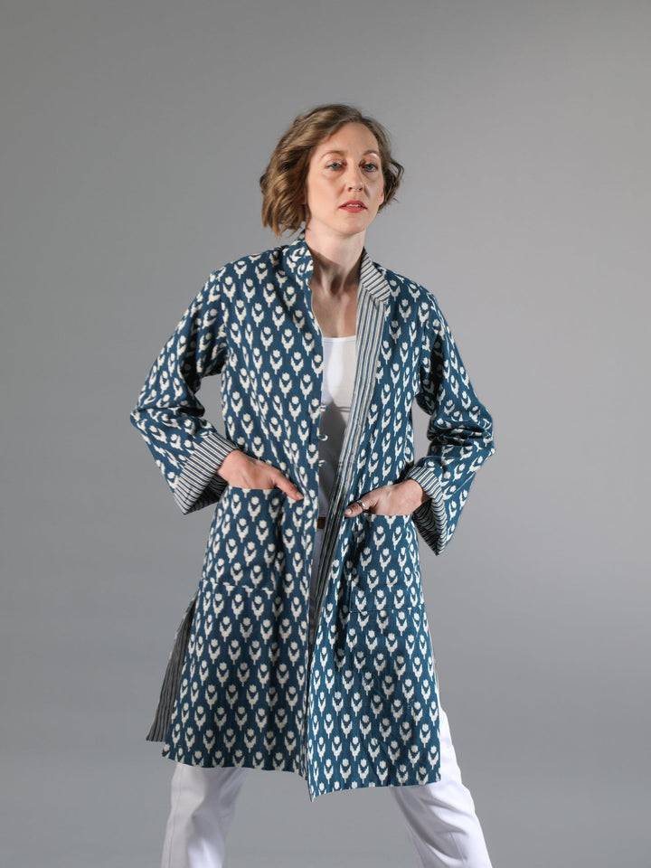 'Joy' Cotton Jacket / Deep Blue | Tania Llewellyn Designs