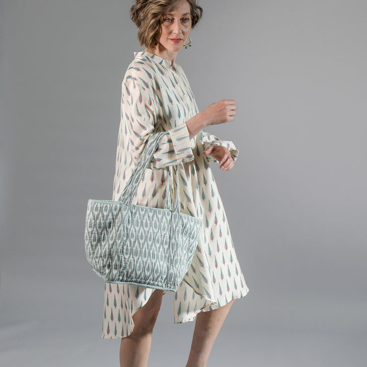 Cotton Bag / Grey Ikat | Tania Llewellyn Designs