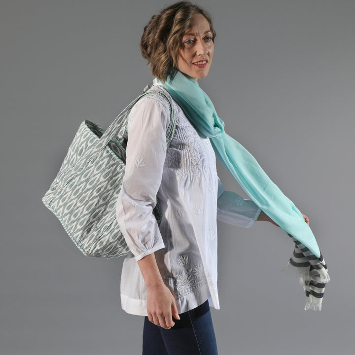 Cotton Bag / Grey Ikat | Tania Llewellyn Designs