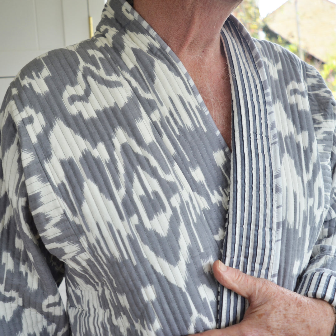 Quilted Cotton Kimono Robe