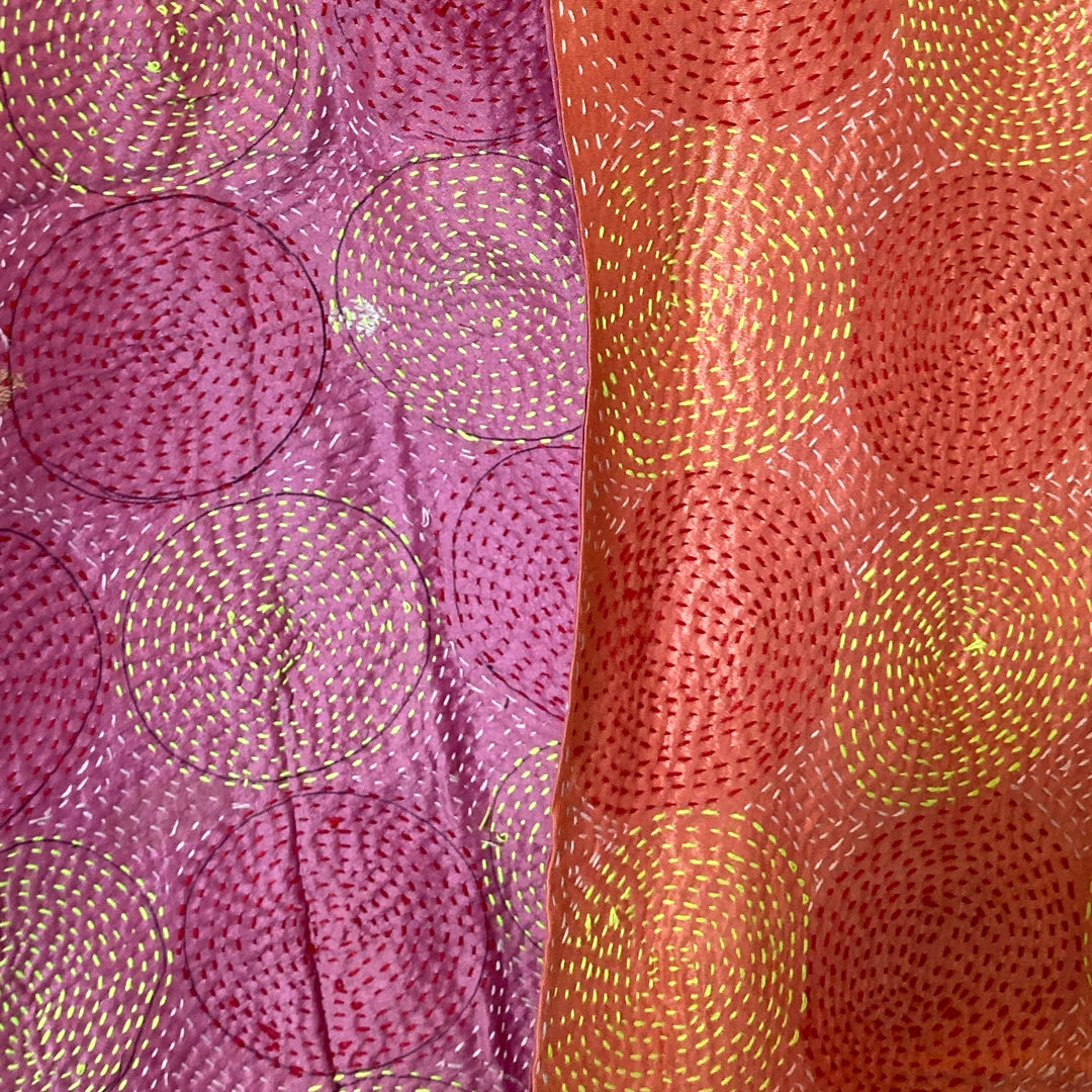 Silk Kantha Shawl / Circle Stitch | Tania Llewellyn Designs