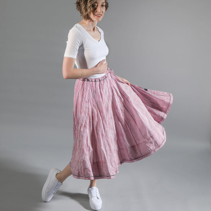Cotton striped Skirt / Pink & Blue | Tania Llewellyn Designs