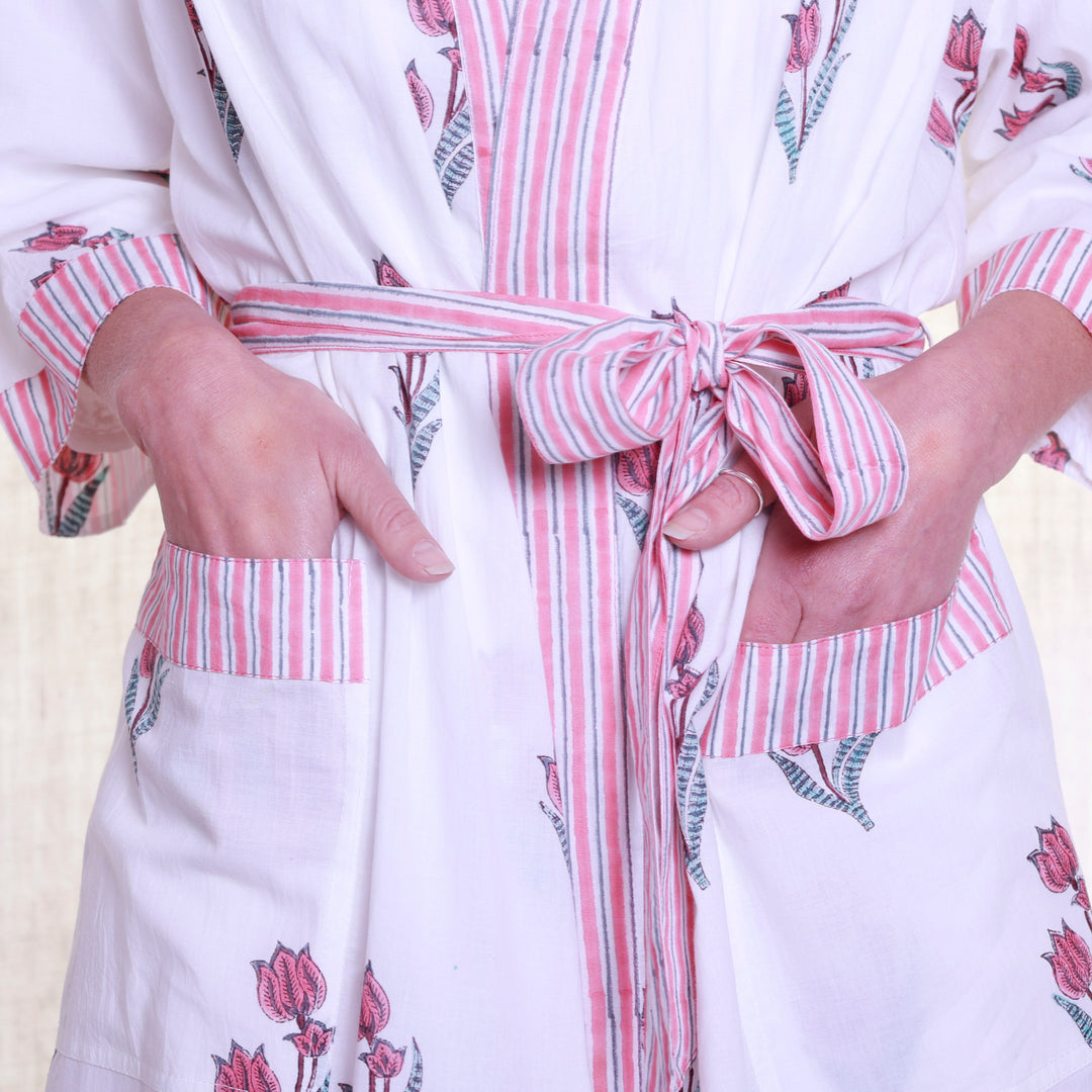 Cotton Robe / Pink Tulip | Tania Llewellyn Designs