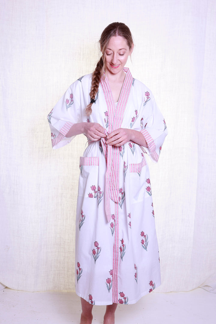 Cotton Robe / Pink Tulip | Tania Llewellyn Designs
