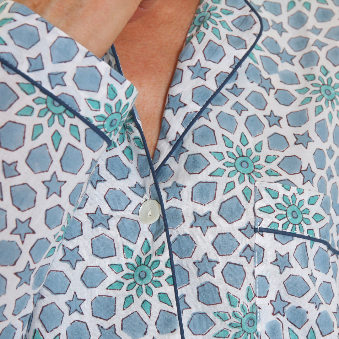 'Starry nights' Cotton Pyjamas / Cool Blue | Tania Llewellyn Designs