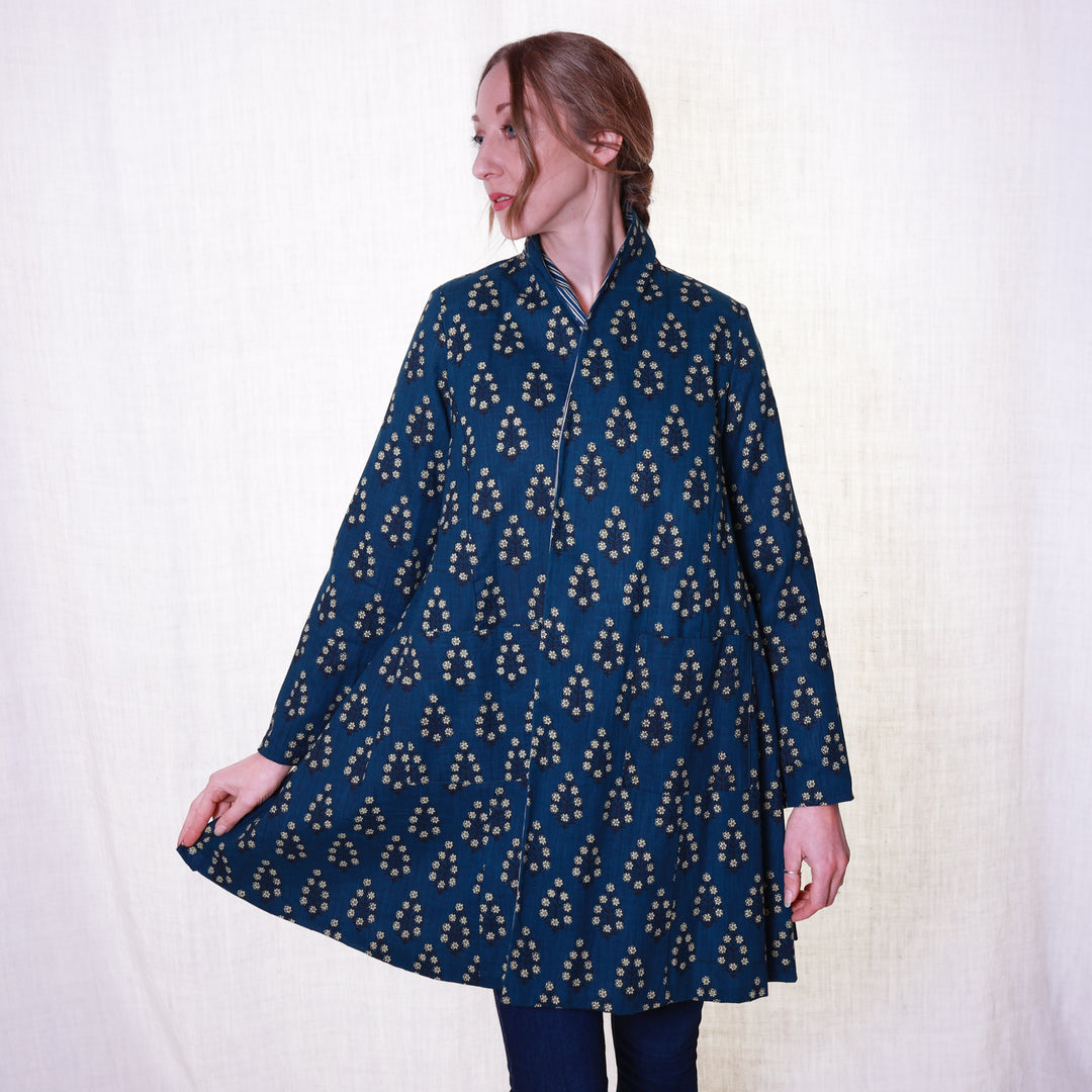 'Nika' Cotton Slub / Deep Blue | Tania Llewellyn Designs